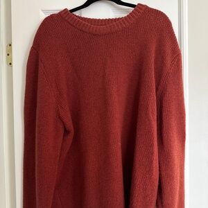 LLBean Like New Dark Orange 100% Lambswool Sweater